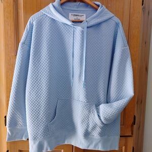 The Sweatshirt Project Quilted Sweatshirt Hoodie Blue Large